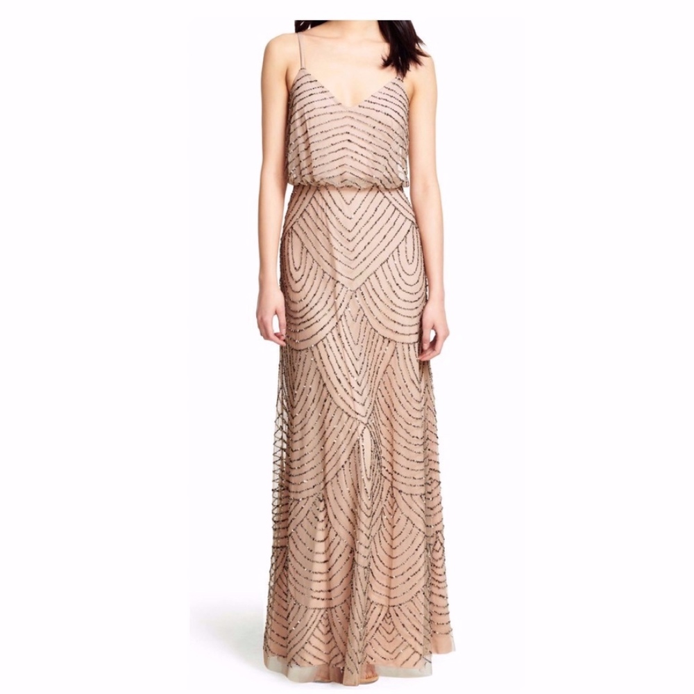 Art deco blouson beaded gown